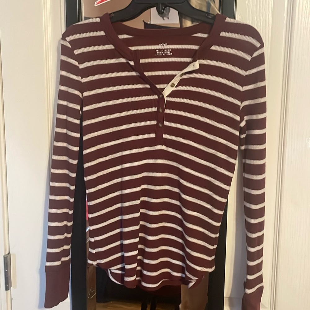 Women’s striped purple blouse long sleeve